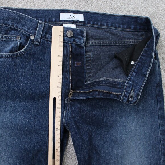 A/X Armani Exchange Jeans Men 33x32 Blue J65 Easy Fit 100% Cotton Straight Denim - Picture 9 of 13